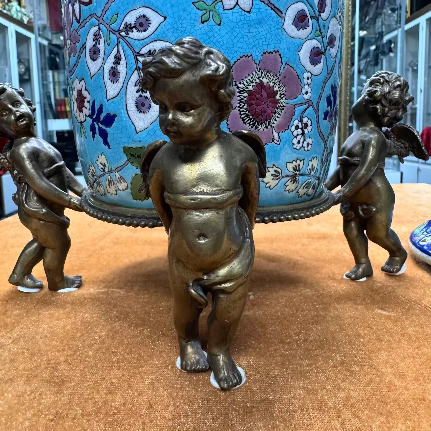 Шкатулка Ангелы голубая